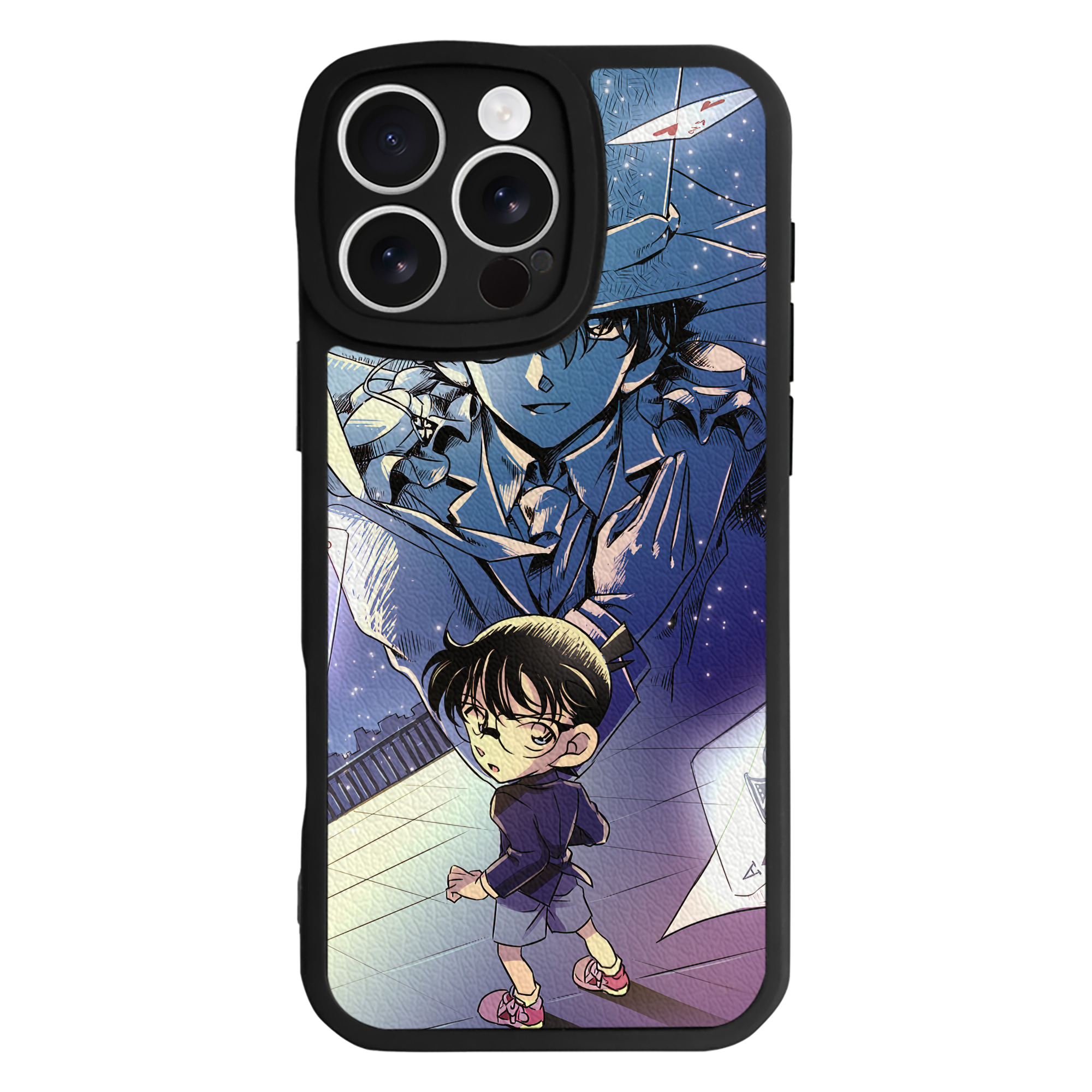 （画像用） 名探偵コナン Detective Conan 【iPhone 16シリーズ対応】シリコンスマホケース（レザー調） 材質：シリコン